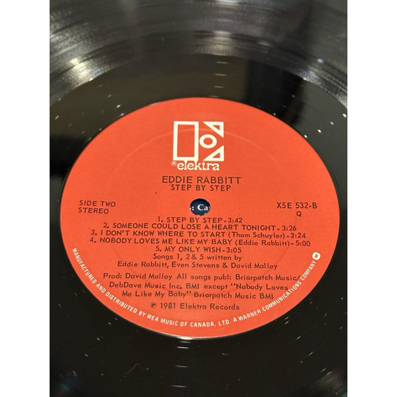 Eddie Rabbitt Step By Step LP Vinyl 1981 - Picture 9 of 10